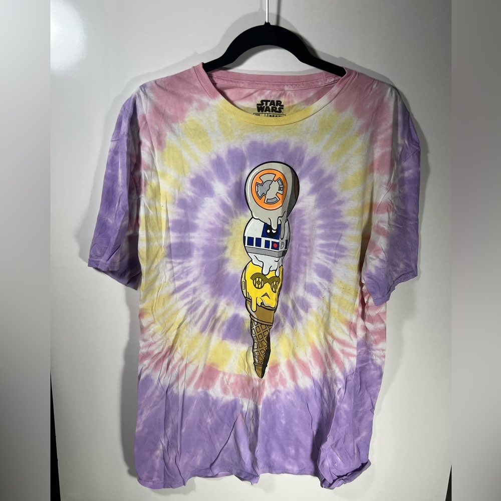 Boxlunch Disney Star Wars Tie-Dye Droid Ice Cream T-Shirt Large L